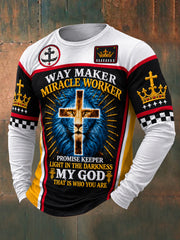 Men's Christian Way Maker Short Sleeve Long Sleeve Round Neck T-shirt