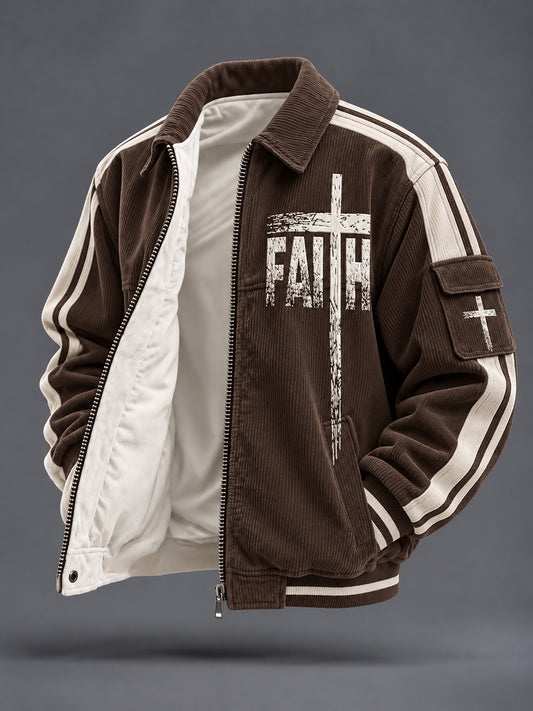 Men's Faith Print Casual Jacket
