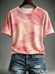 Women's Pink Art Breast Cancer Awareness Print T-shirt