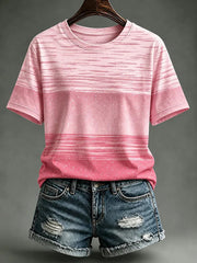 Women's Pink Art Breast Cancer Awareness Print T-shirt
