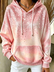 Women's Pink Art Breast Cancer Awareness Print Hoodie