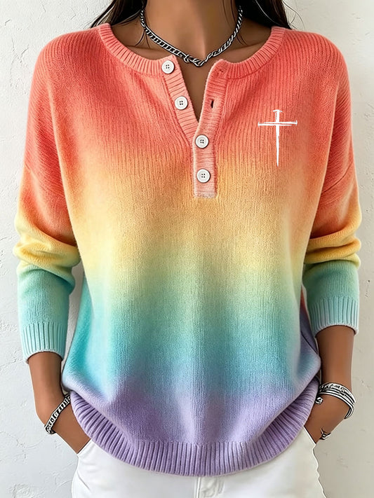 Women's Christian Art Cross Sweater