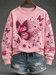 Women's Breast Cancer Print Sweatshirt