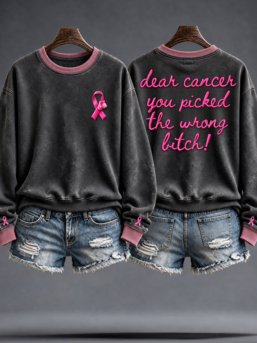 Women's Breast Cancer Awareness Art Printed Sweatshirt