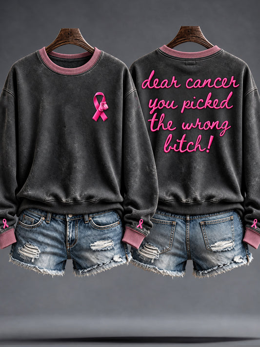 Women's Breast Cancer Awareness Art Printed Sweatshirt