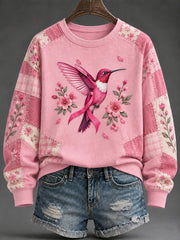 Women's Breast Cancer Print Sweatshirt