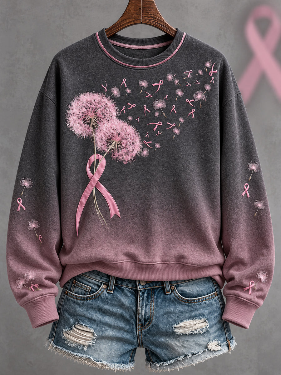 Women's Breast Cancer Awareness Art Printed Sweatshirt