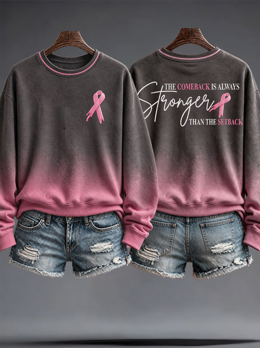Women's Breast Cancer Awareness Art Printed Sweatshirt