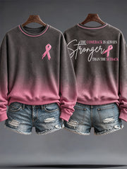 Women's Breast Cancer Awareness Art Printed Sweatshirt
