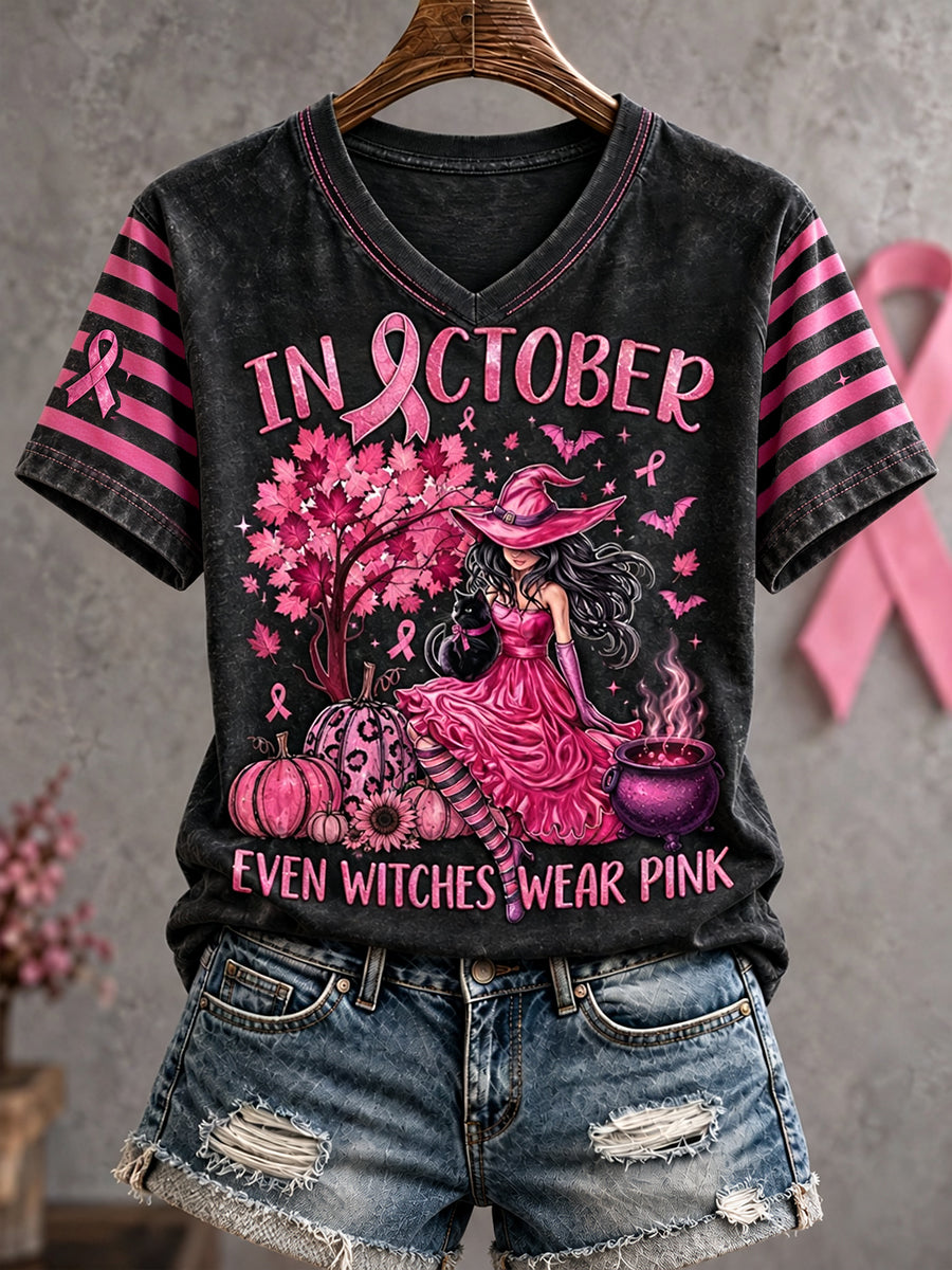 Women's Breast Cancer Awareness Art Printed T-shirt
