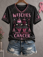 Women's Breast Cancer Awareness Art Printed T-shirt