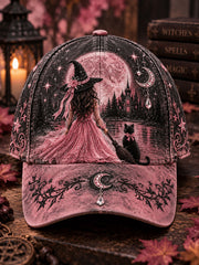 Breast Cancer Awareness Witch Print Casual Unisex Hat