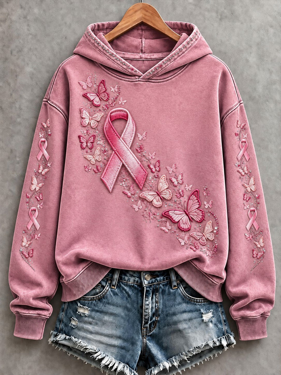Women's Breast Cancer Printed Hoodie