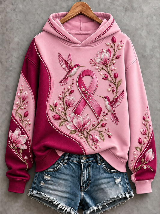 Women's Breast Cancer Printed Hoodie