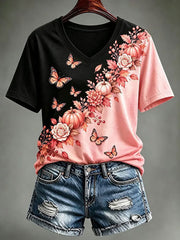 Women's Breast Cancer Awareness Printed Casual T-Shirt