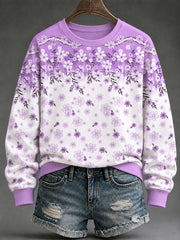 Women's Purple Art Print Sweatshirt