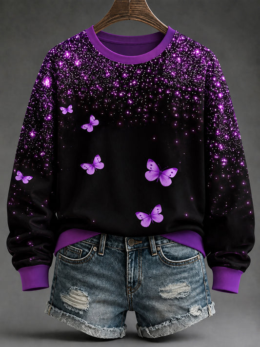 Women's Purple Art Print Sweatshirt
