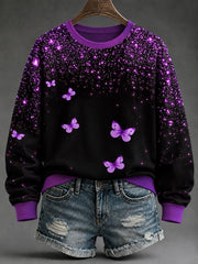 Women's Purple Art Print Sweatshirt