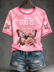 Women's Breast Cancer Awareness Pink Ribbon Support Short Sleeve T-shirt