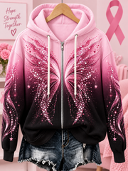 Women's Breast Cancer Zip-Up Hoodie