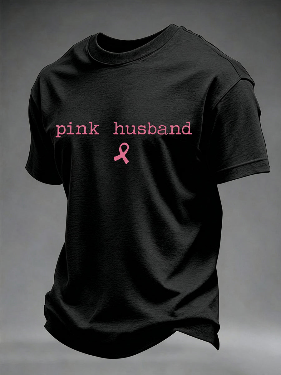 Men's Breast Cancer Awareness I Wear Pink For Her T-shirt