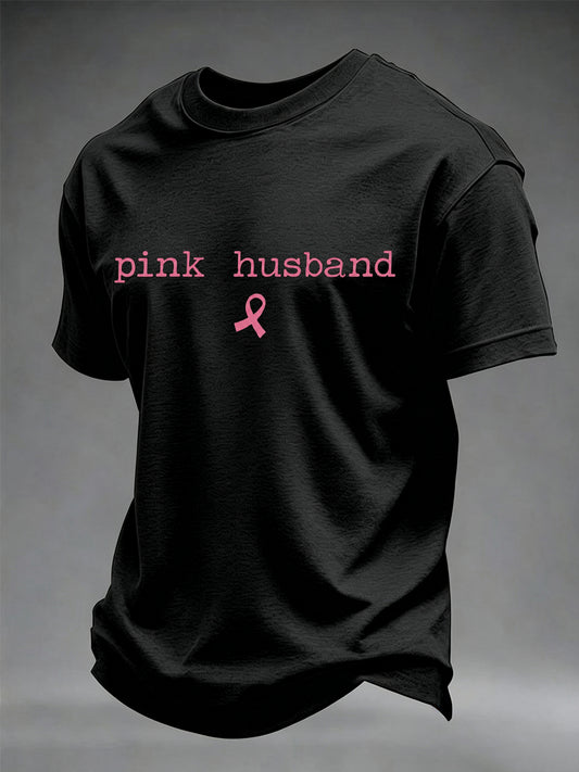 Men's Breast Cancer Awareness I Wear Pink For Her T-shirt