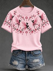 Women's Breast Cancer Round Neck Short Sleeve T-shirt