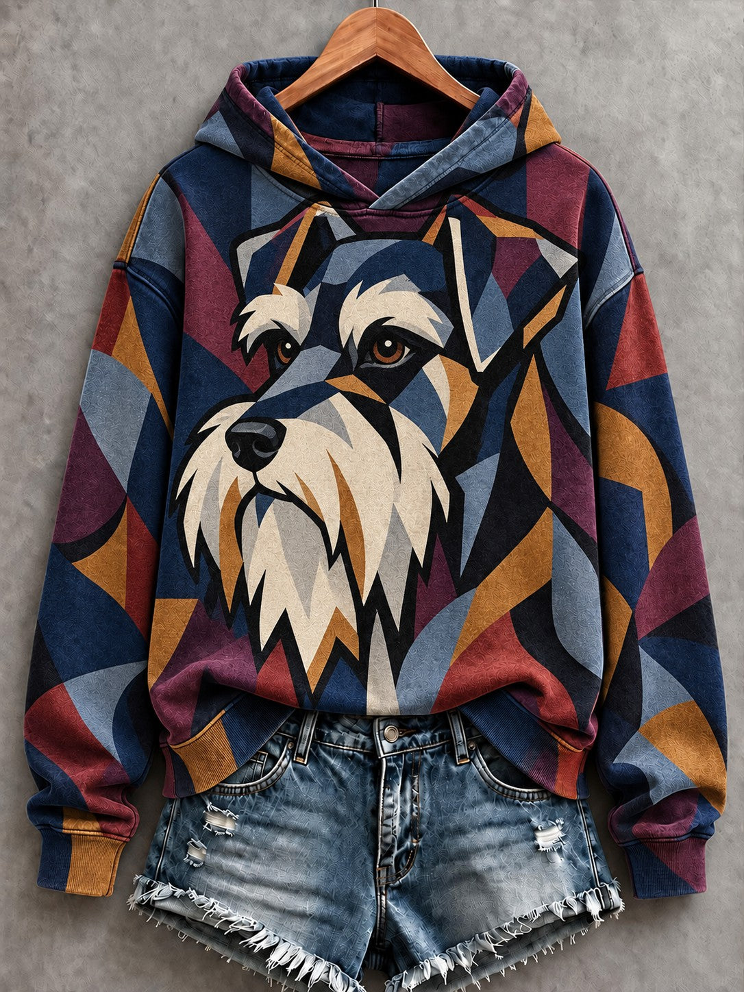 Women's Art Dog Printed Hoodie
