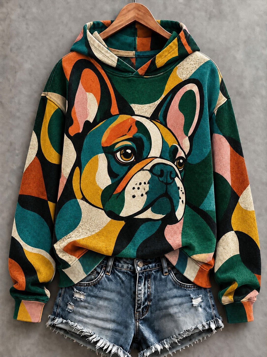 Women's Art Dog Printed Hoodie