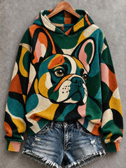 Women's Art Dog Printed Hoodie