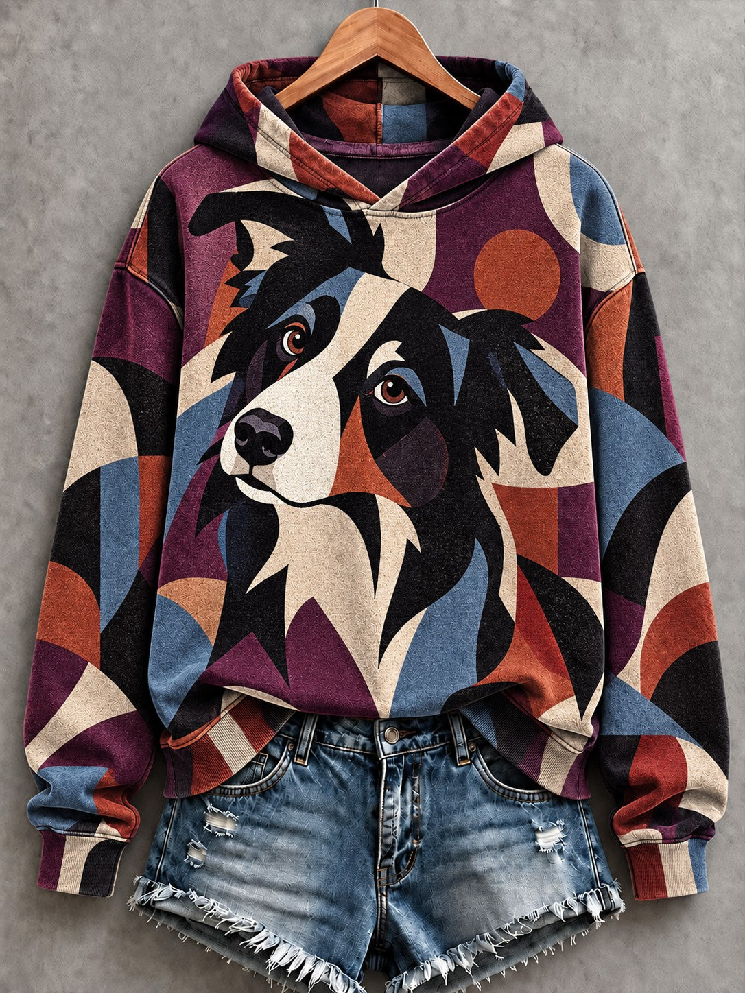 Women's Art Dog Printed Hoodie