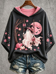 Women's Halloween Ghost Breast Cancer Awareness Hoodies