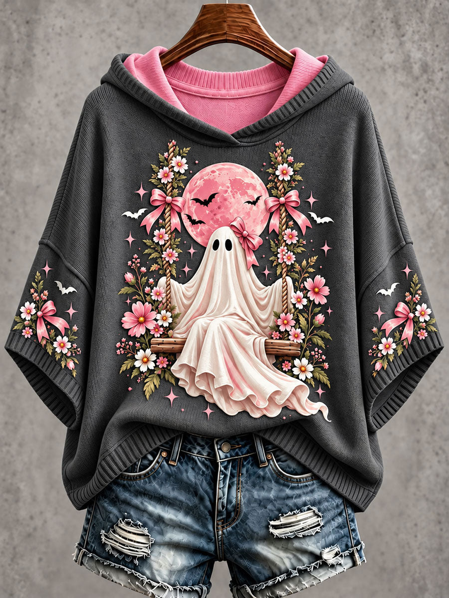 Women's Halloween Ghost Breast Cancer Awareness Hoodies