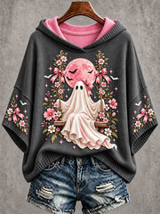 Women's Halloween Ghost Breast Cancer Awareness Hoodies