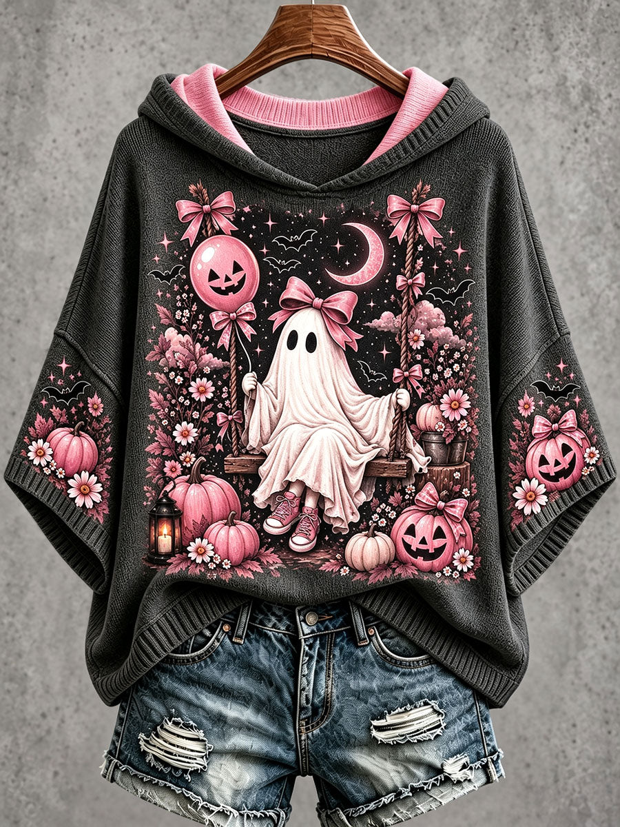 Women's Halloween Ghost Breast Cancer Awareness Hoodies