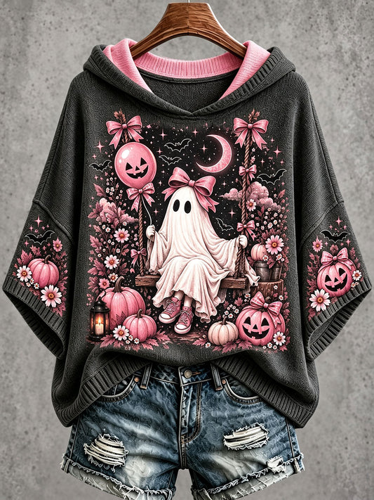 Women's Halloween Ghost Breast Cancer Awareness Hoodies