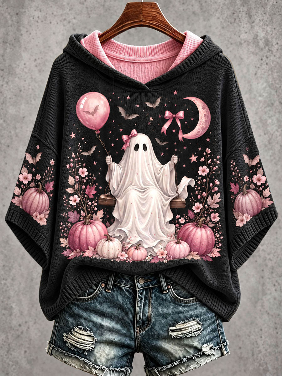 Women's Halloween Ghost Breast Cancer Awareness Hoodies