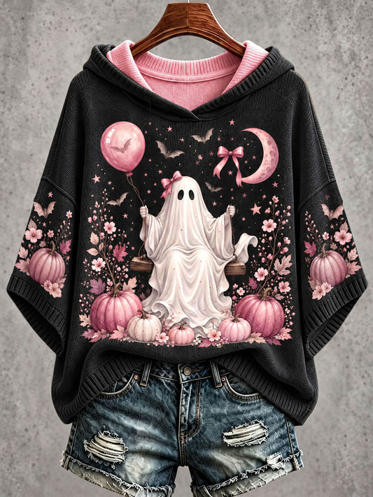 Women's Halloween Ghost Breast Cancer Awareness Hoodies