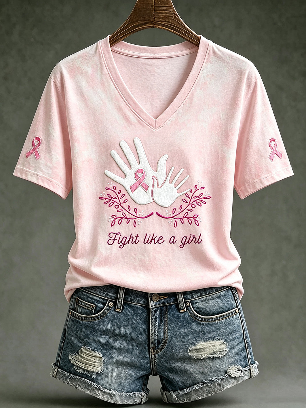 Women's Public Welfare Print Design on Disease Theme Casual Short-Sleeve T-Shirt