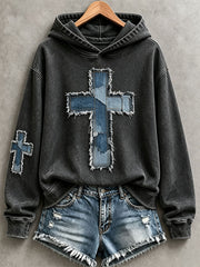 Women's Christian Art Cross Hoodie