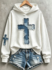 Women's Christian Art Cross Hoodie