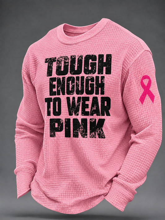Men's Breast Cancer Awareness Waffle Sweatshirt
