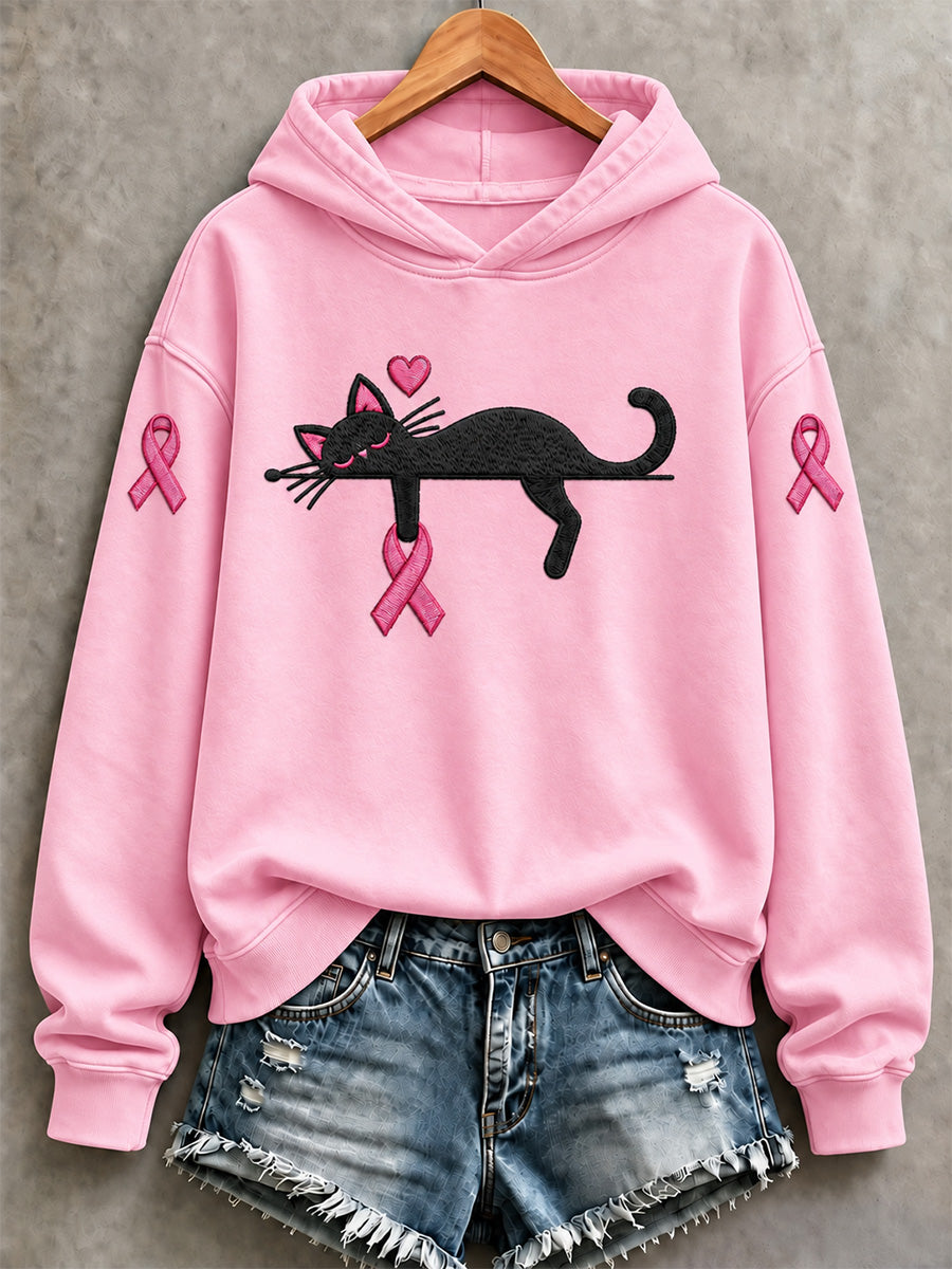 Women's Breast Cancer Awareness Support Print Sweatshirt