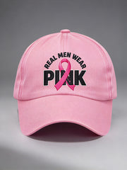 Unisex  Breast Cancer Awareness Real Men Wear Pink Hat
