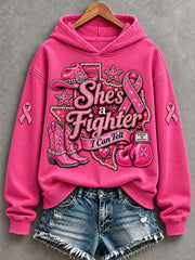 Women's She's A Fighter I Can Tell Western Cowgirl Print Hoodie