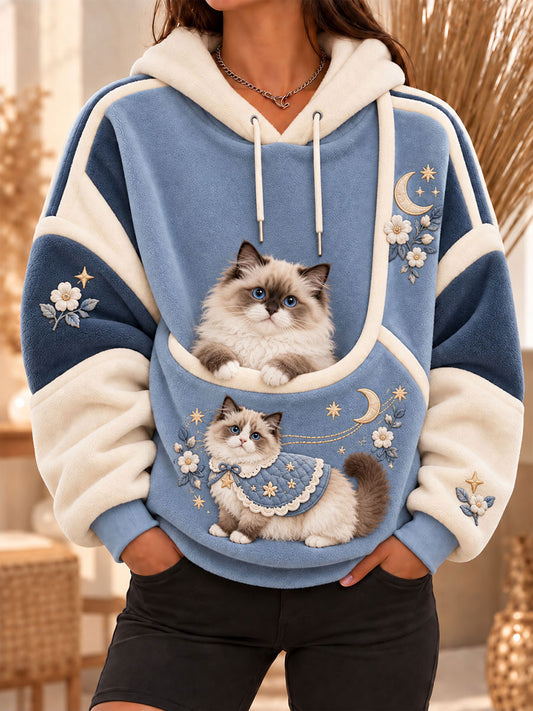 Women's Ragdoll Cat Flannel Hoodies