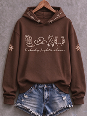 Women's Western-style breast cancer Printed Regular Sweatshirt