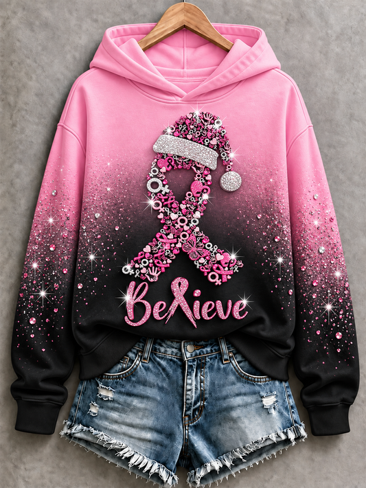 Women's Pink Christmas Regular Sweatshirt