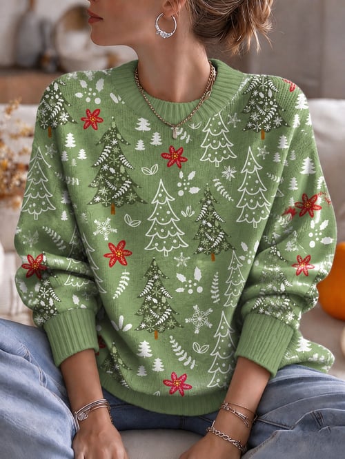 Women's Christmas Crew Neck Sweater