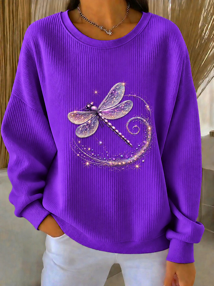 Women's Purple Art Print Casual Sweatshirt